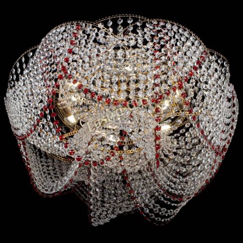 Люстра Галактика №4 красная в Магнитогорске Гусь Хрустальный