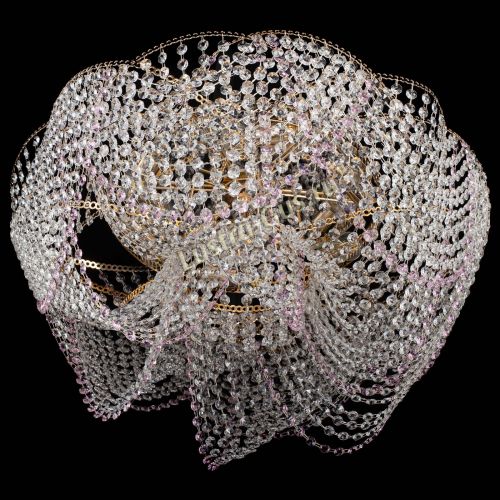 Люстра Галактика №4 розовая в Магнитогорске Гусь Хрустальный