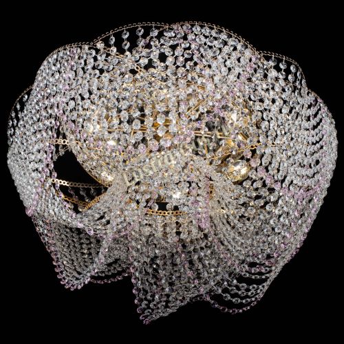 Люстра Галактика №4 розовая в Магнитогорске Гусь Хрустальный