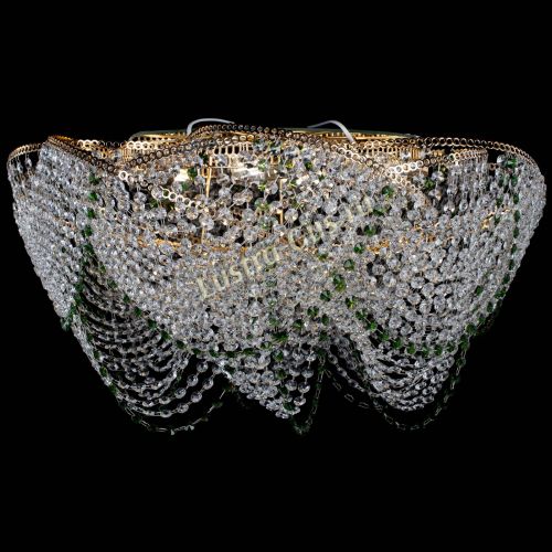 Люстра Галактика №4 зеленая в Магнитогорске Гусь Хрустальный