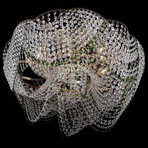 Люстра Галактика №4 зеленая в Магнитогорске Гусь Хрустальный