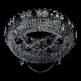 Люстра Глория №1 черная, диаметр - 500 мм, цвет фурнитуры - серебро, Люстры Гусь Хрустальный Люстра Глория №1 черная, диаметр - 500 мм, цвет фурнитуры - серебро, Люстры Гусь Хрустальный