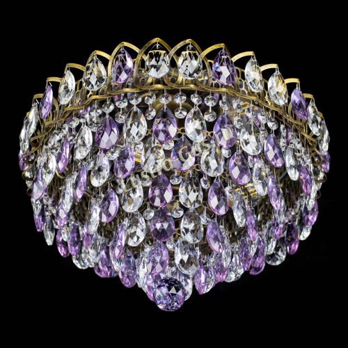 Люстра Грация №1 под бронзу фиолетовая в Магнитогорске Гусь Хрустальный