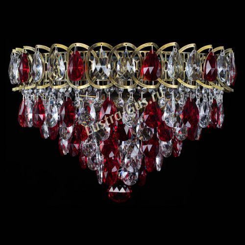 Люстра Грация №1 под бронзу красная в Магнитогорске Гусь Хрустальный