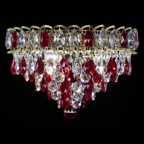 Люстра Грация №1 под бронзу красная в Магнитогорске Гусь Хрустальный