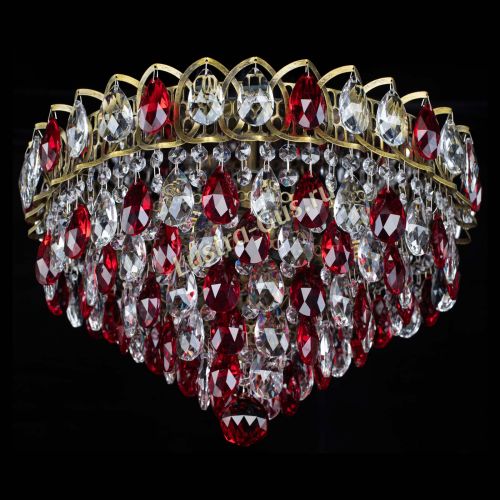 Люстра Грация №1 под бронзу красная в Магнитогорске Гусь Хрустальный