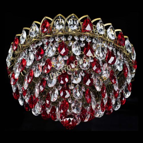 Люстра Грация №1 под бронзу красная в Магнитогорске Гусь Хрустальный