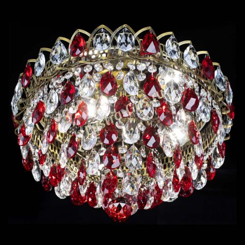 Люстра Грация №1 под бронзу красная в Магнитогорске Гусь Хрустальный