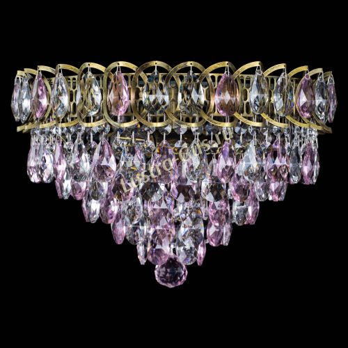 Люстра Грация №1 под бронзу розовая в Магнитогорске Гусь Хрустальный