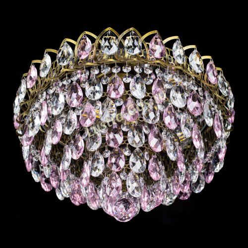 Люстра Грация №1 под бронзу розовая в Магнитогорске Гусь Хрустальный