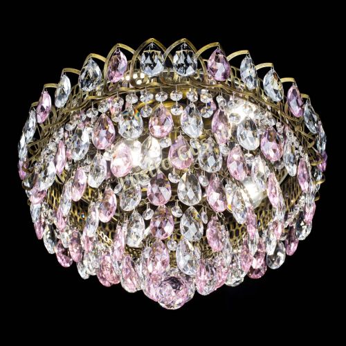 Люстра Грация №1 под бронзу розовая в Магнитогорске Гусь Хрустальный