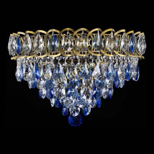 Люстра Грация №1 под бронзу синяя в Магнитогорске Гусь Хрустальный