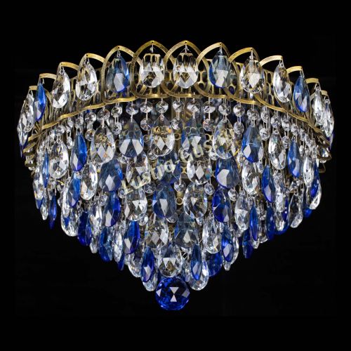 Люстра Грация №1 под бронзу синяя в Магнитогорске Гусь Хрустальный