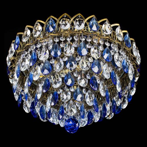 Люстра Грация №1 под бронзу синяя в Магнитогорске Гусь Хрустальный