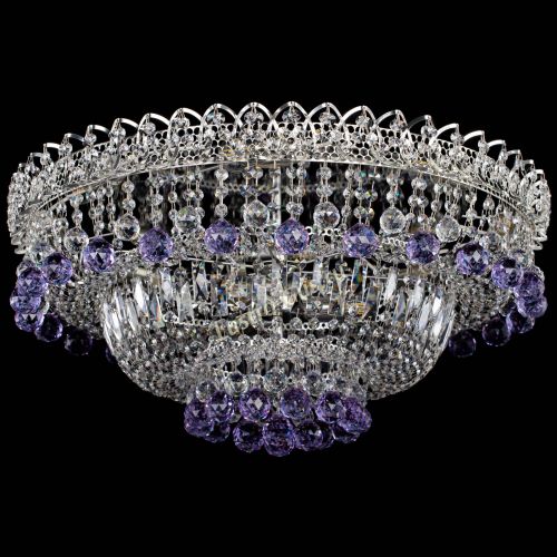 Люстра Хрустальный каскад №3 Шар фиолетовая в Магнитогорске Гусь Хрустальный