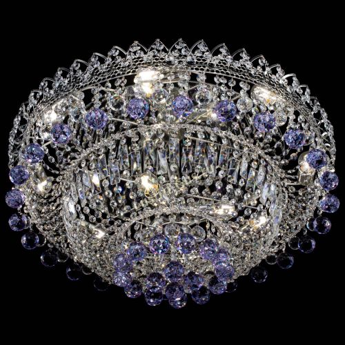 Люстра Хрустальный каскад №3 Шар фиолетовая в Магнитогорске Гусь Хрустальный