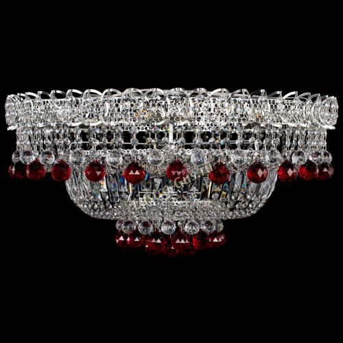 Люстра Хрустальный каскад №3 Шар красная в Магнитогорске Гусь Хрустальный