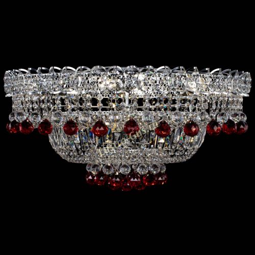Люстра Хрустальный каскад №3 Шар красная в Магнитогорске Гусь Хрустальный