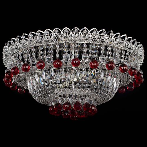 Люстра Хрустальный каскад №3 Шар красная в Магнитогорске Гусь Хрустальный