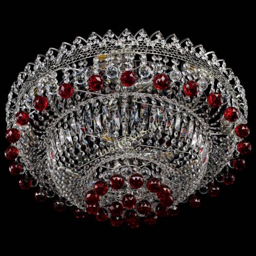 Люстра Хрустальный каскад №3 Шар красная в Магнитогорске Гусь Хрустальный