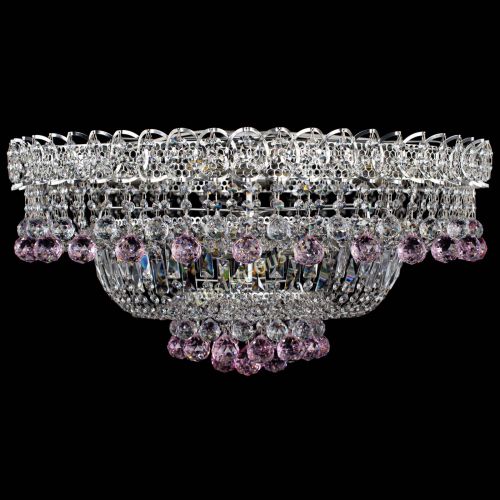 Люстра Хрустальный каскад №3 Шар розовая в Магнитогорске Гусь Хрустальный