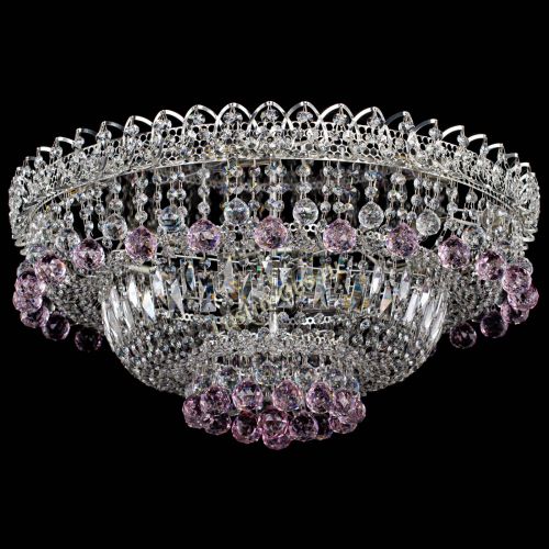 Люстра Хрустальный каскад №3 Шар розовая в Магнитогорске Гусь Хрустальный