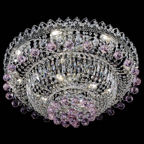 Люстра Хрустальный каскад №3 Шар розовая в Магнитогорске Гусь Хрустальный