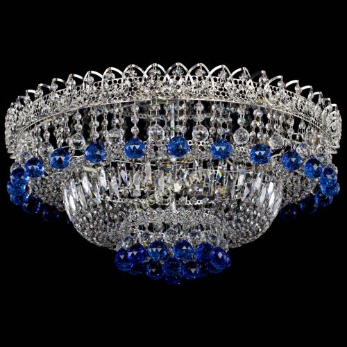 Люстра Хрустальный каскад №3 Шар синяя в Магнитогорске Гусь Хрустальный