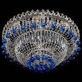 Люстра Хрустальный каскад №3 Шар синяя в Магнитогорске