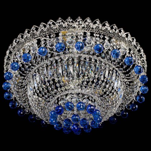 Люстра Хрустальный каскад №3 Шар синяя в Магнитогорске Гусь Хрустальный