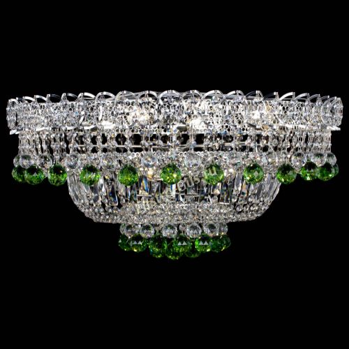 Люстра Хрустальный каскад №3 Шар зеленая в Магнитогорске Гусь Хрустальный