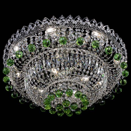 Люстра Хрустальный каскад №3 Шар зеленая в Магнитогорске Гусь Хрустальный