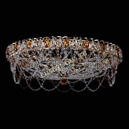 Люстра Каскад Ажур 700 мм чайный в Магнитогорске Гусь Хрустальный