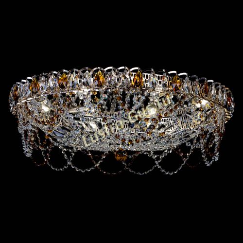 Люстра Каскад Ажур 700 мм чайный в Магнитогорске Гусь Хрустальный