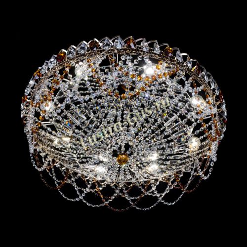 Люстра Каскад Ажур 700 мм чайный в Магнитогорске Гусь Хрустальный