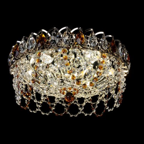 Люстра Хрустальный Каскад Ажур чайный, диаметр - 450 мм Гусь Хрустальный