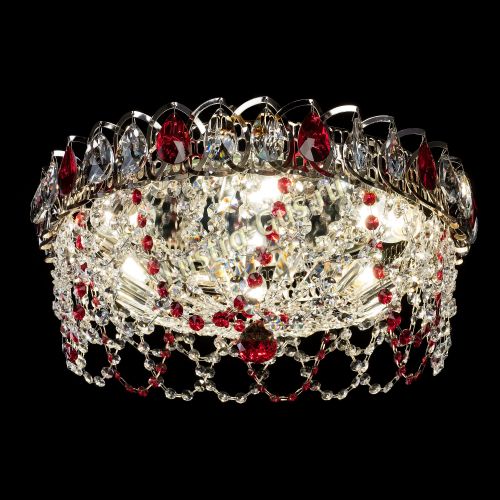 Люстра Хрустальный Каскад Ажур красный в Магнитогорске Гусь Хрустальный