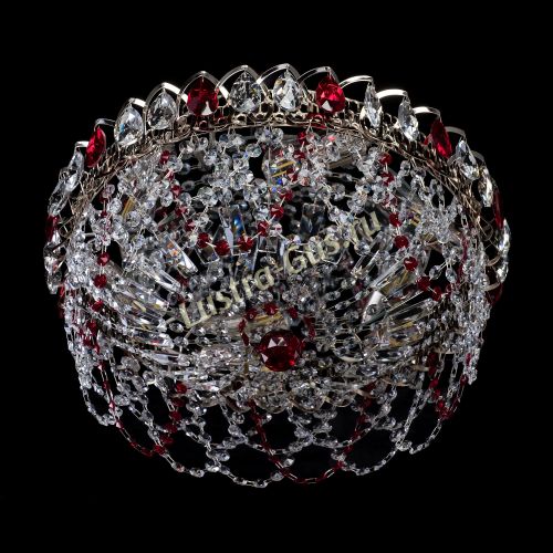 Люстра Хрустальный Каскад Ажур красный в Магнитогорске Гусь Хрустальный