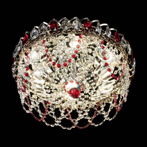 Люстра Хрустальный Каскад Ажур красный в Магнитогорске Гусь Хрустальный