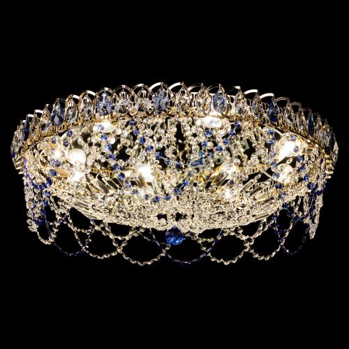 Люстра Каскад Ажур 700 мм синий в Магнитогорске Гусь Хрустальный