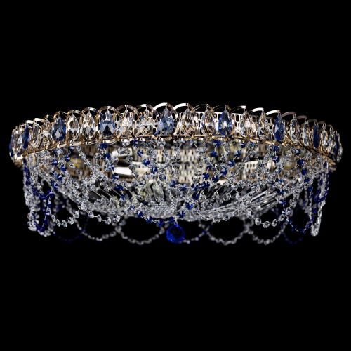 Люстра Каскад Ажур 700 мм синий в Магнитогорске Гусь Хрустальный