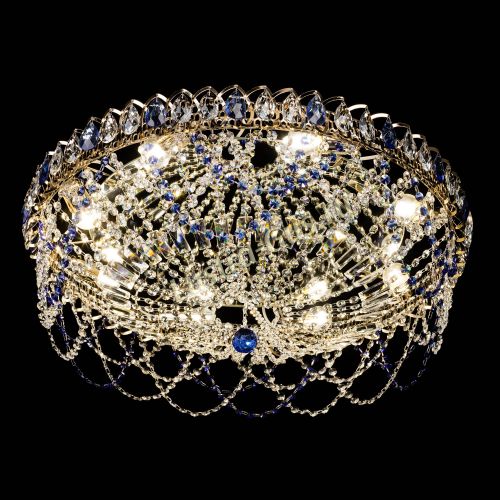 Люстра Каскад Ажур 700 мм синий в Магнитогорске Гусь Хрустальный