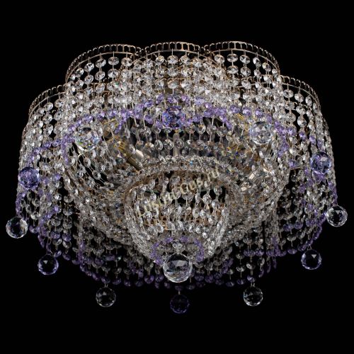 Люстра Камелия №4 фиолетовая в Магнитогорске Гусь Хрустальный