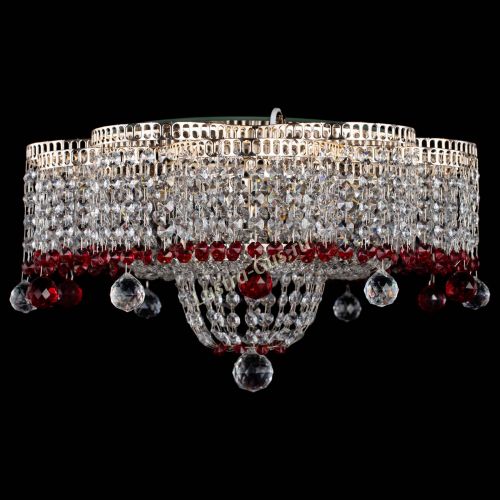 Люстра Камелия №4 красная в Магнитогорске Гусь Хрустальный