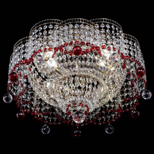 Люстра Камелия №4 красная в Магнитогорске Гусь Хрустальный