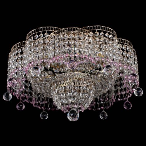 Люстра Камелия №4 розовая в Магнитогорске Гусь Хрустальный