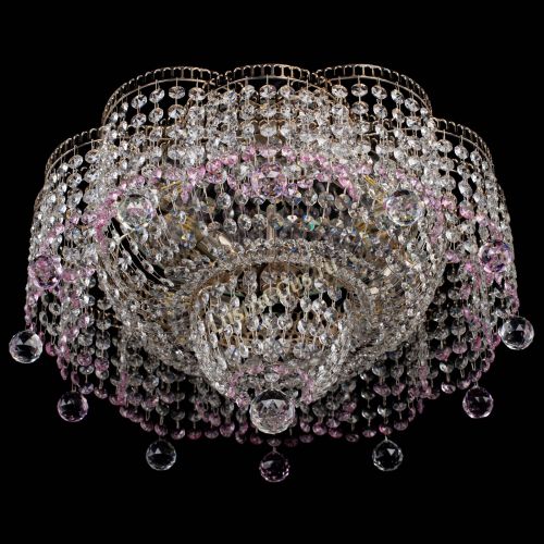 Люстра Камелия №4 розовая в Магнитогорске Гусь Хрустальный