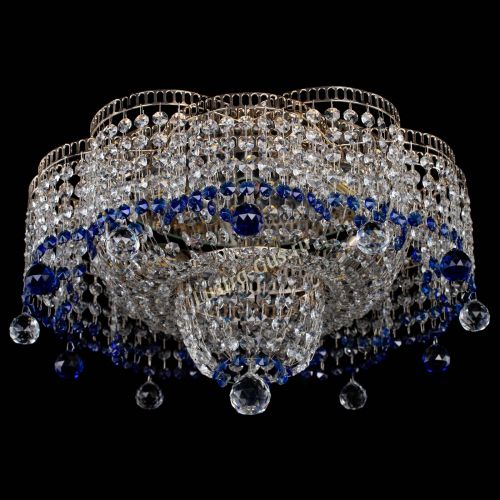 Люстра Камелия №4 синяя в Магнитогорске Гусь Хрустальный