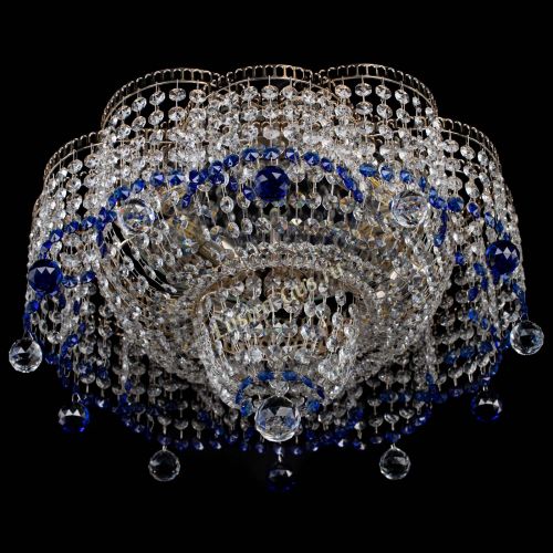 Люстра Камелия №4 синяя в Магнитогорске Гусь Хрустальный