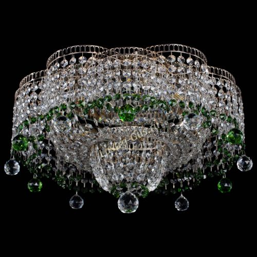 Люстра Камелия №4 зеленая в Магнитогорске Гусь Хрустальный